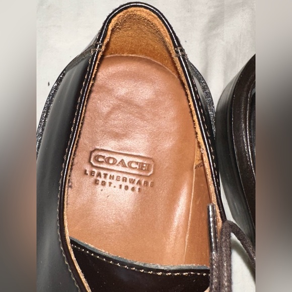 Coach Men’s Garson Lace Up Dress Shoes Brown Size 7.5 Made in Italy